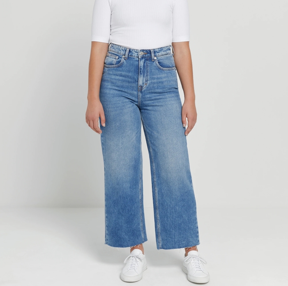 Frank and Oak Nina Wide Leg Jean Light Indigo